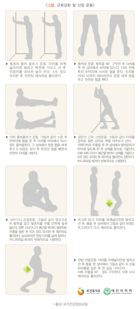 근육강화 및 신장 운동