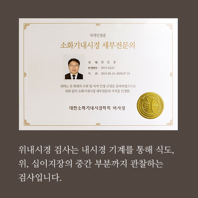 소화기 내시경 세부전문의 자격인정증